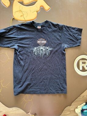 Harley-Davidson Black Short Sleeve Tee with Motorcycle Graphic